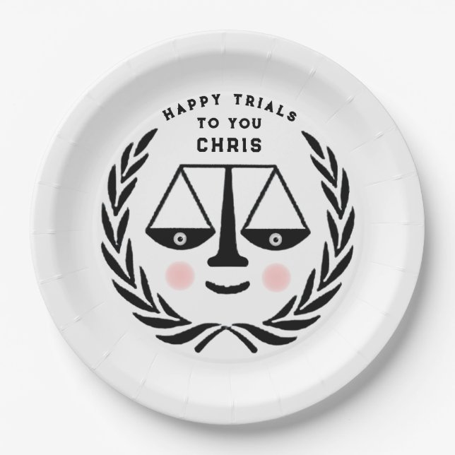 Assiettes En Carton Plaques papier pour la fin d'études de droit de l' (Devant)