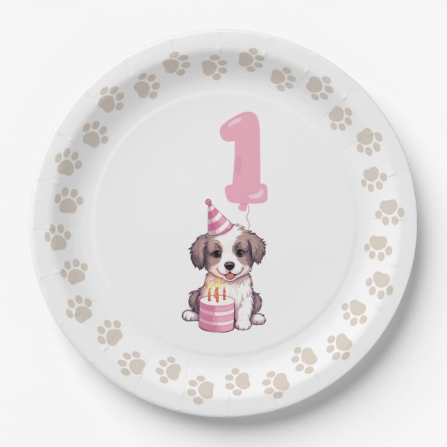 Assiettes En Carton Plaques Papier pour marionnettes 1er anniversaire (Devant)