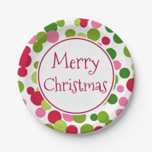 Assiettes En Carton Plaques papier Retro Merry Christmas Party