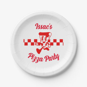 Assiettes En Carton Plaques papier Retro Pizza Party