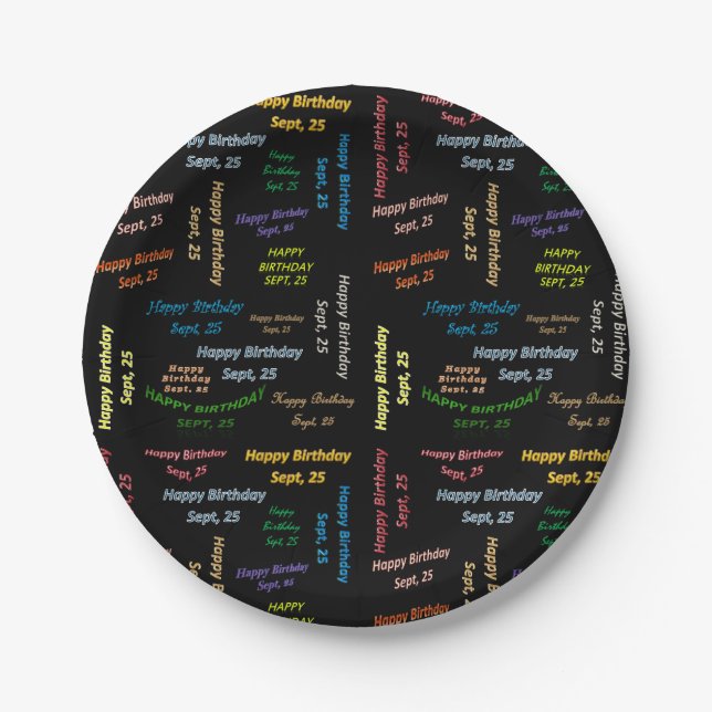 Assiettes En Carton Plaques papier Septembre, 25 Anniversaire (Devant)