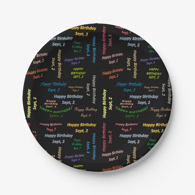 Assiettes En Carton Plaques papier Septembre, 2 Anniversaire (Devant)