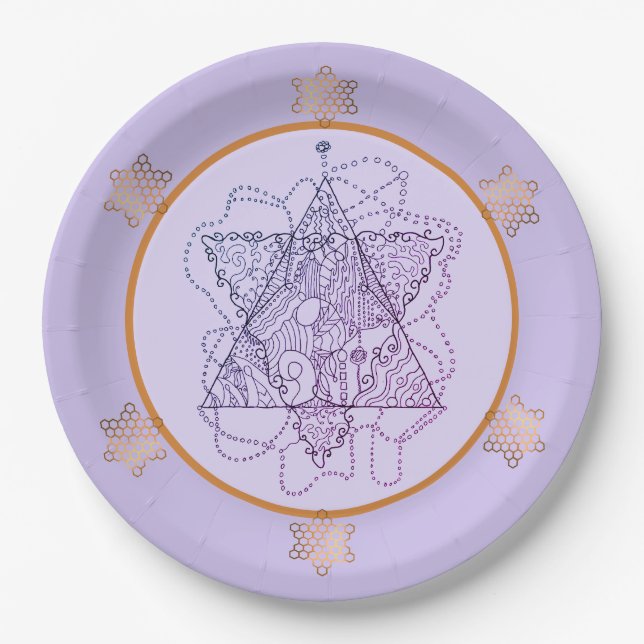 Assiettes En Carton Plaques Papier violet Magan David Star (Devant)