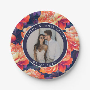 Assiettes En Carton Plaques Peonies cool Pour Mariage Après Fête