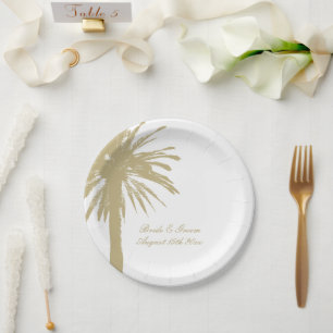 Assiettes En Carton Plaques personnalisées chic de mariage de plage