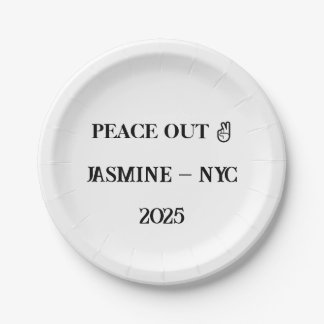 Assiettes En Carton Plaques personnalisées Peace Out - Décor de fête d