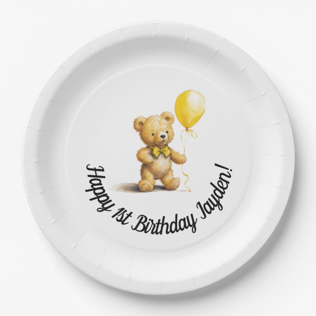 Assiettes En Carton Plaques personnalisées, pour anniversaire, Baby sh (Devant)