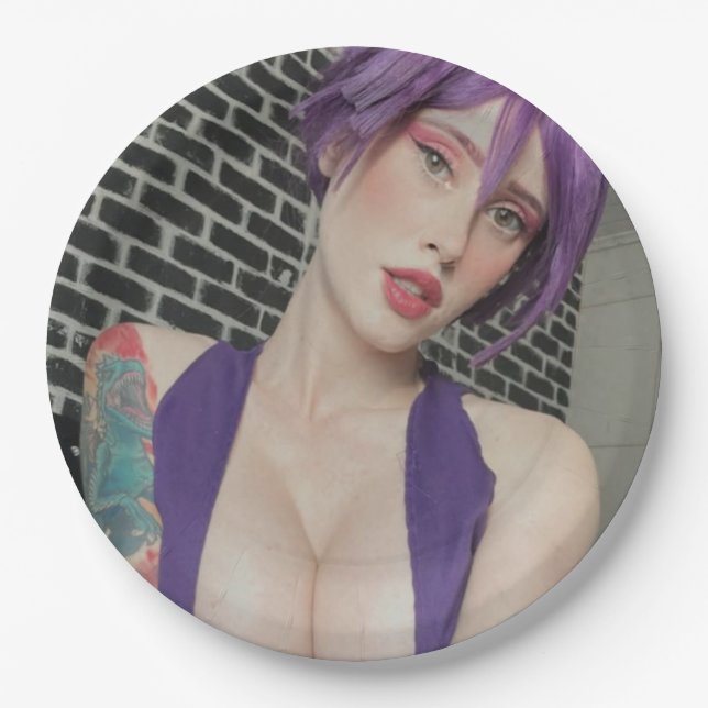 Assiettes En Carton Plaques pourpres (Devant)