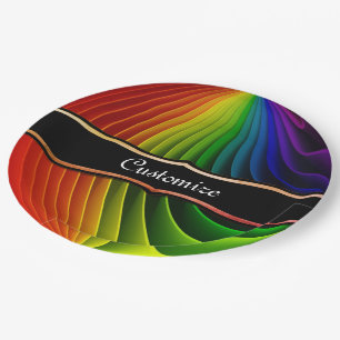 Assiettes En Carton Plaques Rainbow Twist Party