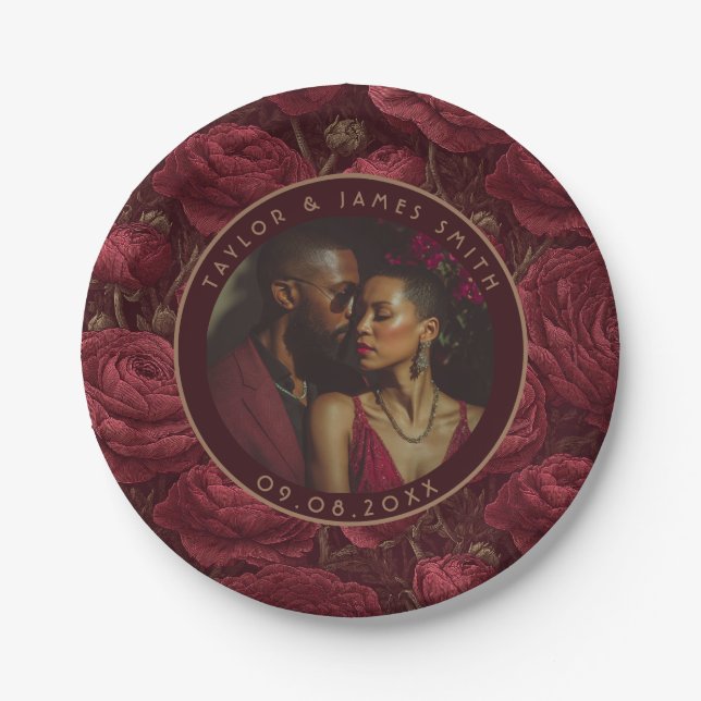 Assiettes En Carton Plaques Ranunculus Modernes Pour Vow Renouvellemen (Devant)