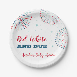 Assiettes En Carton Plaques rouges, blanches et à Baby shower dû