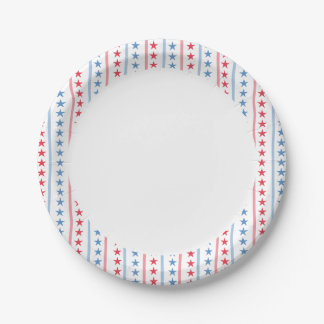 Assiettes En Carton Plaques rouges blanches et bleues