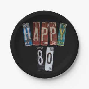 Assiettes En Carton plaques rouillées pour 80e anniversaire
