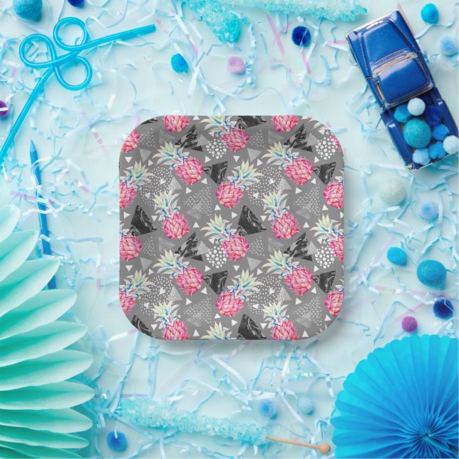 Assiettes En Carton Plaques texturées à géométrie variable (Fête)