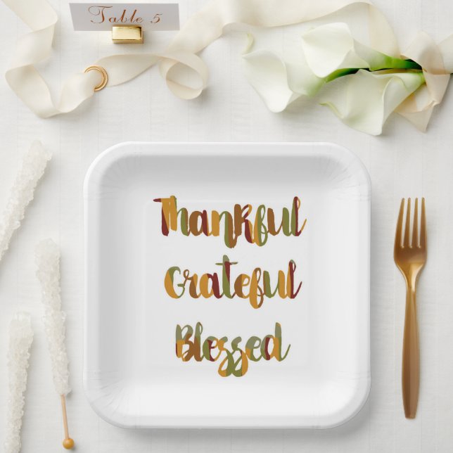 Assiettes En Carton Plaques Thanksgiving (Mariage)