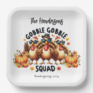 Assiettes En Carton Plaques Thanksgiving personnalisées 9"