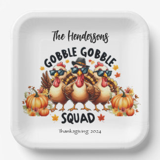 Assiettes En Carton Plaques Thanksgiving personnalisées 9"