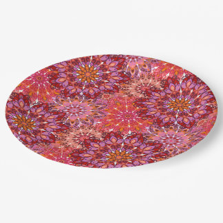 Assiettes En Carton Plat avec la copie florale de motif de mandala