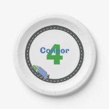 Plat d'anniversaire de camion à ordures