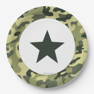 Assiettes En Carton Plat de dîner de papier d'armée de soldat de jou