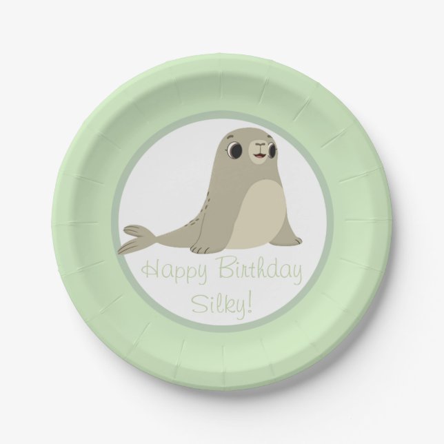 Assiettes En Carton Plat de partie de roche de macareux - soyeux (Devant)