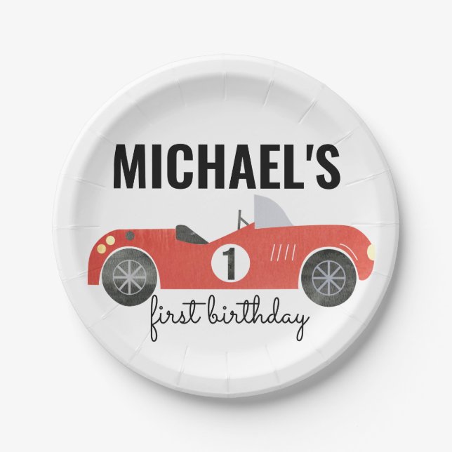 ASSIETTES EN CARTON PLAT DE PARTIE DE VOITURE DE RACE (Devant)