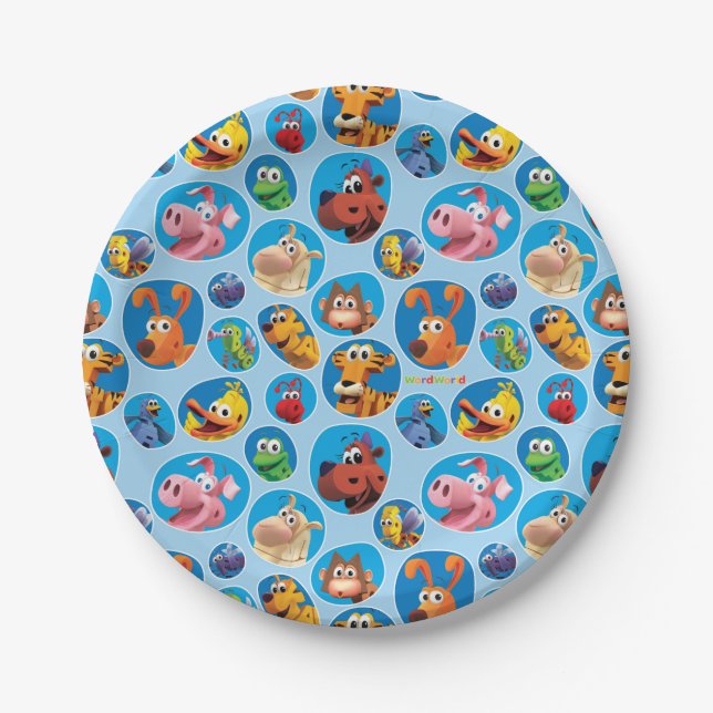 Assiettes En Carton Plat de partie de WordWorld (Devant)