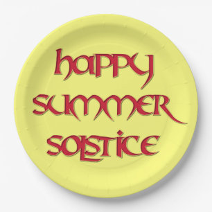 Assiettes En Carton Plat heureux de partie de papier de solstice d'ét