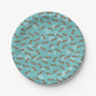 Assiettes En Carton Plate-forme de dessin natation