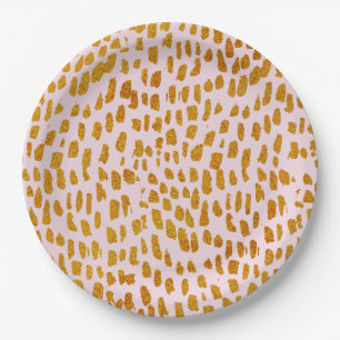 Assiettes En Carton Plate-forme de papier à thème Blush and Gold Leo
