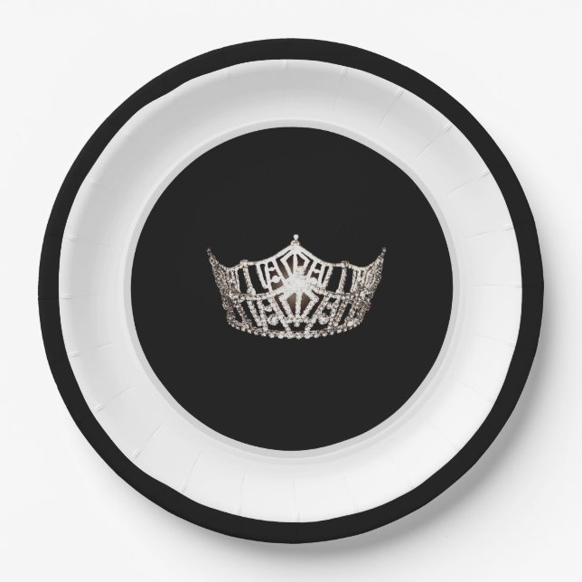 Assiettes En Carton Plate-forme de papier Miss America Crown Pageant P (Devant)