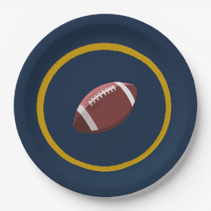 Assiettes En Carton Plate-forme en papier marine et or de football