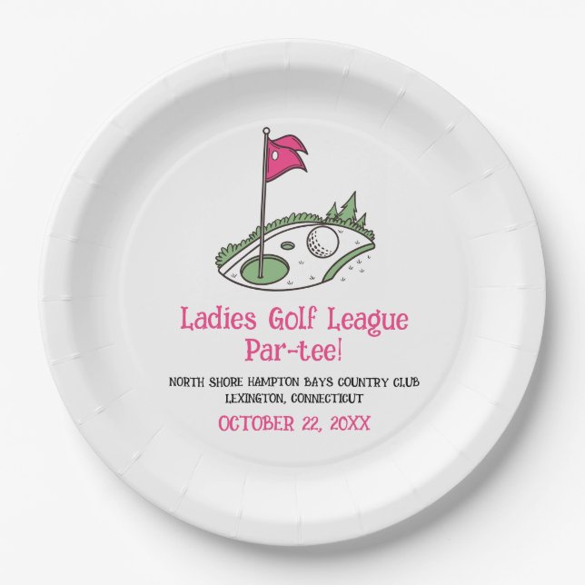 Assiettes En Carton Plate-forme féminine de la Ligue de Golf (Devant)