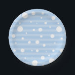 Assiettes En Carton Plate-forme Polka pour neige et rayures bleues<br><div class="desc">Jetez une fête avec ces plaques de pois rouges et blancs.</div>