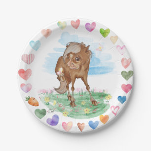 Assiettes En Carton Plateau en papier avec image de cheval, ponymotiv