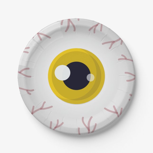 Assiettes En Carton Plateau papier Eyeball Halloween Table Party (Devant)