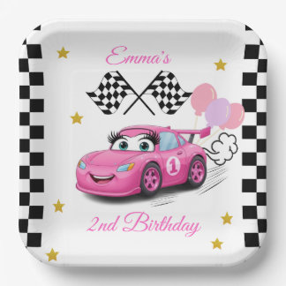 Assiettes En Carton Plates d'anniversaire de la course de filles | Rap