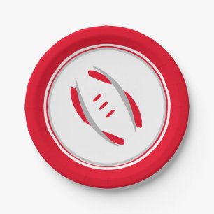 Assiettes En Carton Plates en papier de 7 po Crimson & Grey Artistic F