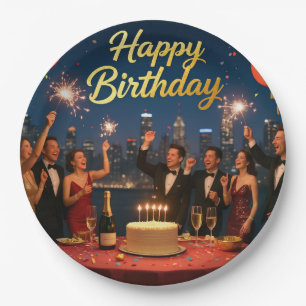 Assiettes En Carton Plates-Formes D'Anniversaire De 9"
