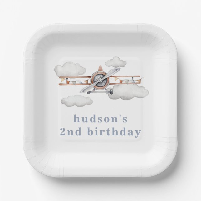 Assiettes En Carton Plates-formes | Plaques de fête nuageuse (Recto)