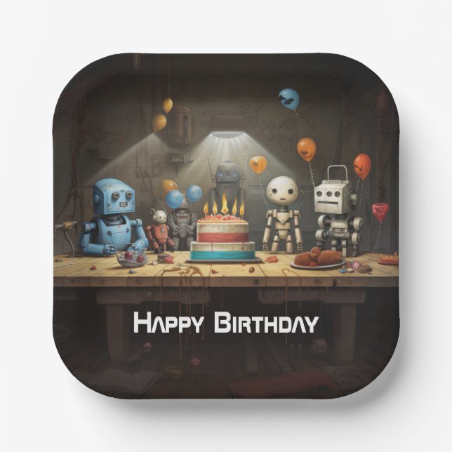 Assiettes En Carton Plates papier pour fête d'anniversaire amusante po (Recto)