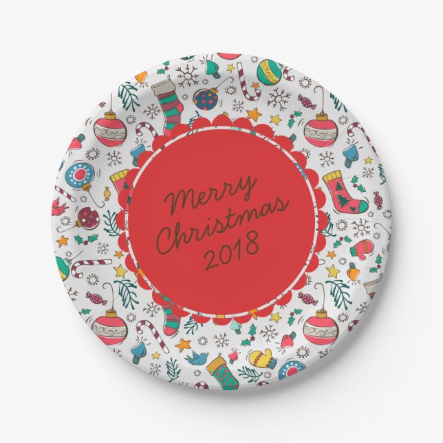 Assiettes En Carton Plates pour fêtes de Noël amusantes (Devant)