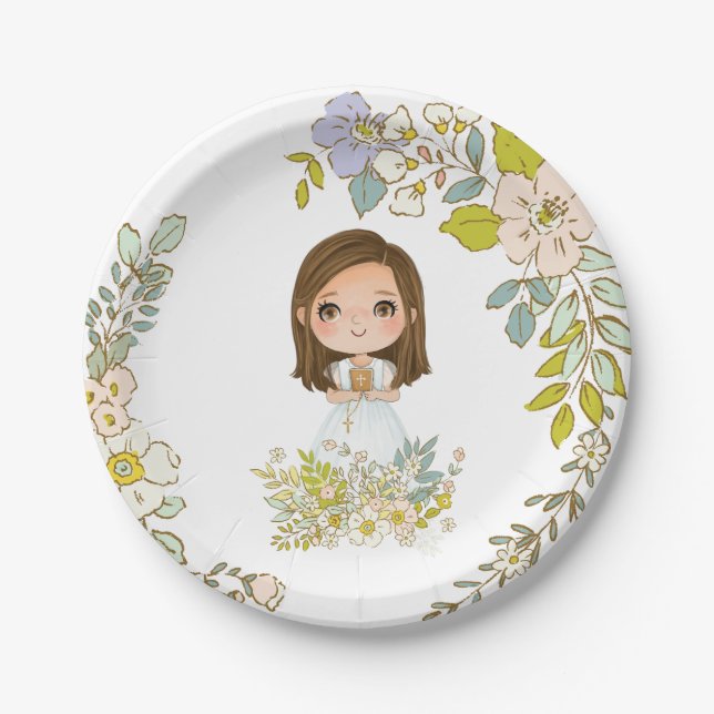 Assiettes En Carton Plato de papel Primera Comunión GEORGIA (Devant)