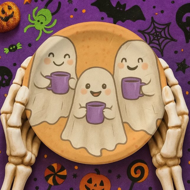 Assiettes En Carton Platos de papel spooky cozy para fiestas (Celebra halloween con estos platos de papel desechables tan bonitos)