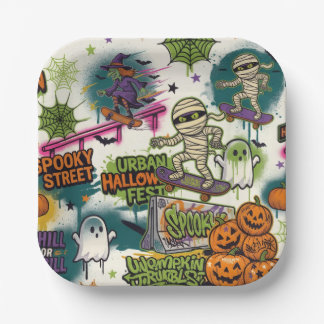 Assiettes En Carton platos urban halloween