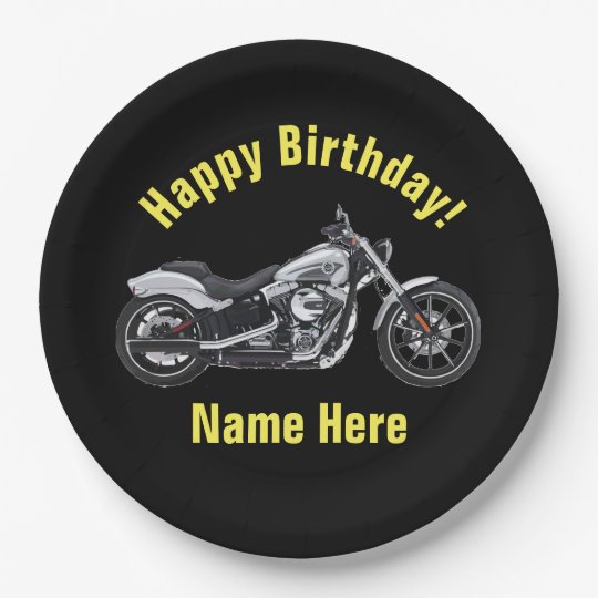 Assiettes En Carton Plats D Anniversaire De Moto Zazzle Fr