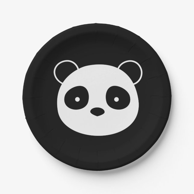 Assiettes En Carton Plats d'anniversaire de panda (Devant)
