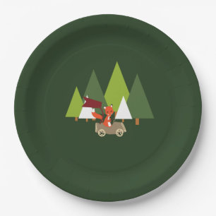 Assiettes En Carton Plats de baby shower de partie de renard de forêt