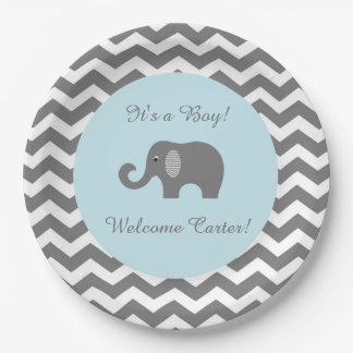 Assiettes En Carton Plats de baby shower d'éléphant dans la copie de