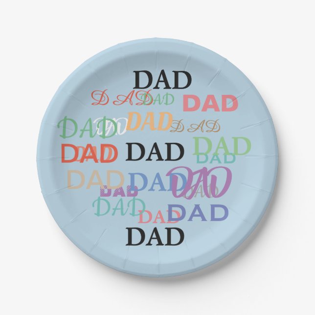 Assiettes En Carton Plats de fête des pères (Devant)